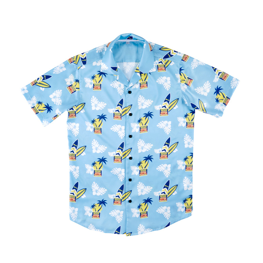 *Blue button up, Hawaiian Shirt