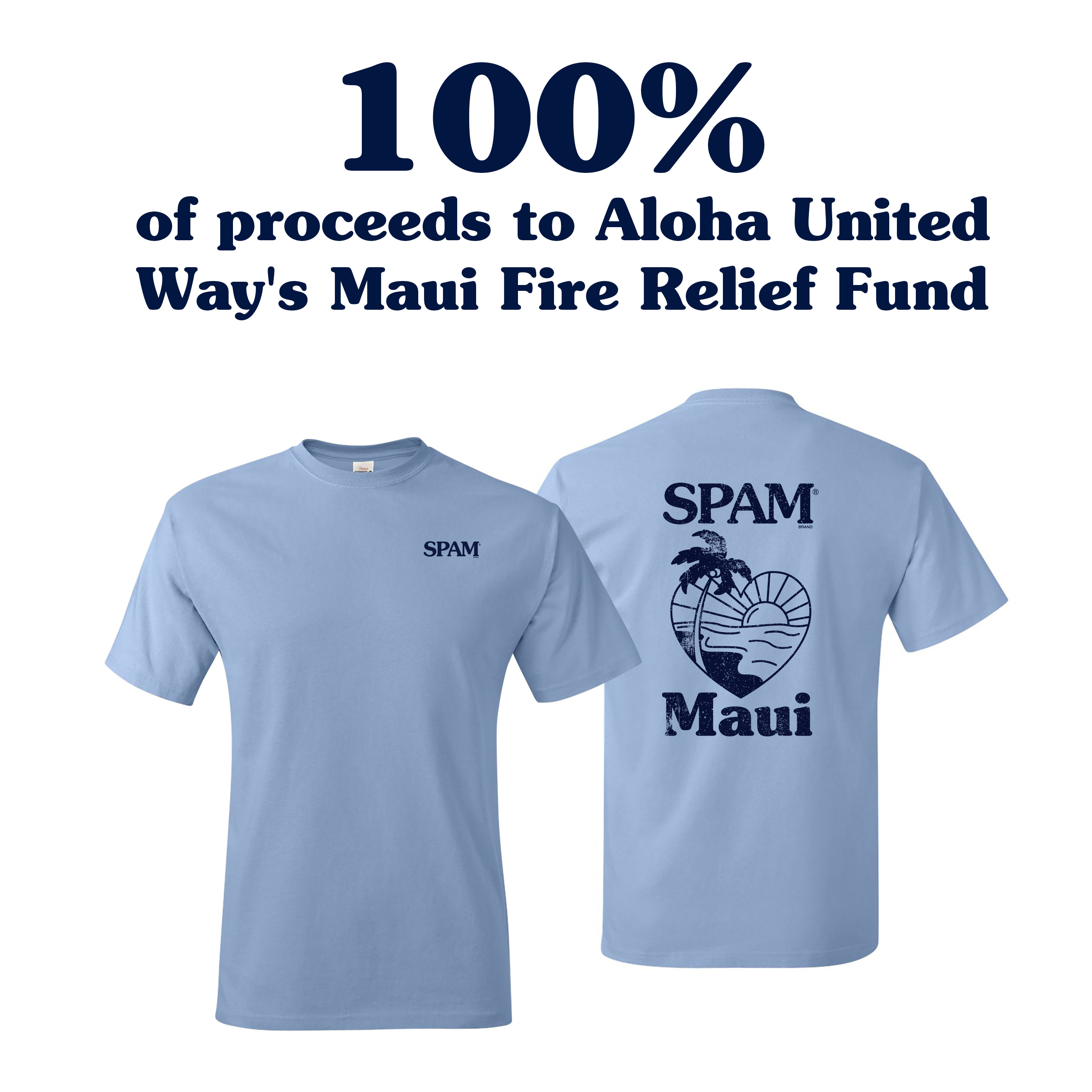 SPAM® Brand Loves Maui Shirt - 100% cotton, light blue