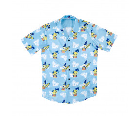 *Blue button up, Hawaiian Shirt
