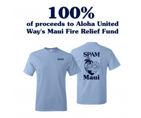 SPAM® Brand Loves Maui Shirt - 100% cotton, light blue