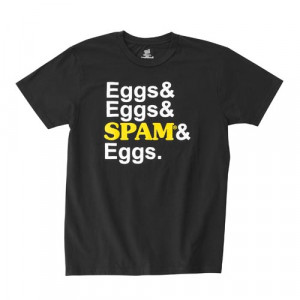 Black "Eggs, Eggs & SPAM® & Eggs" T-shirt